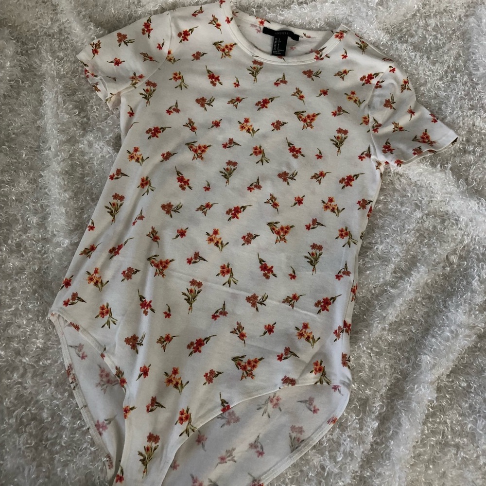 White floral bodysuit